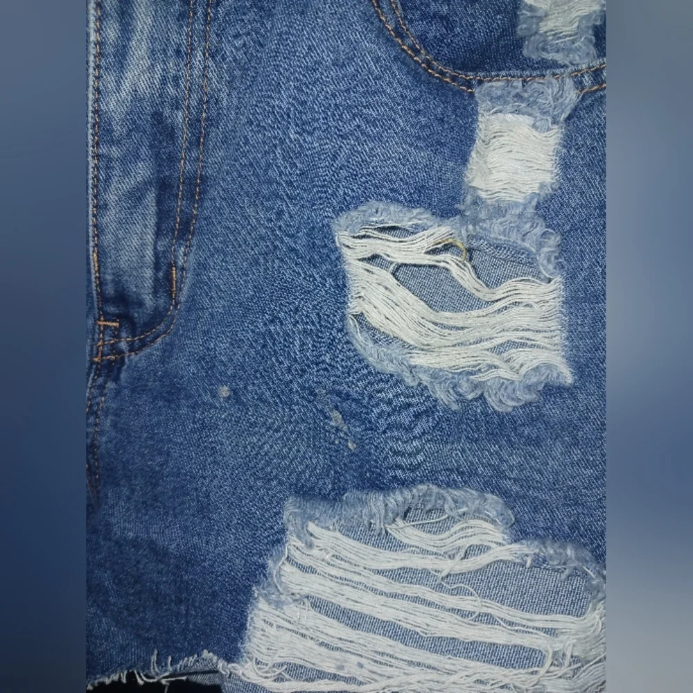 Denim Blvd Women ripped denim blue short - Picture 10 of 10